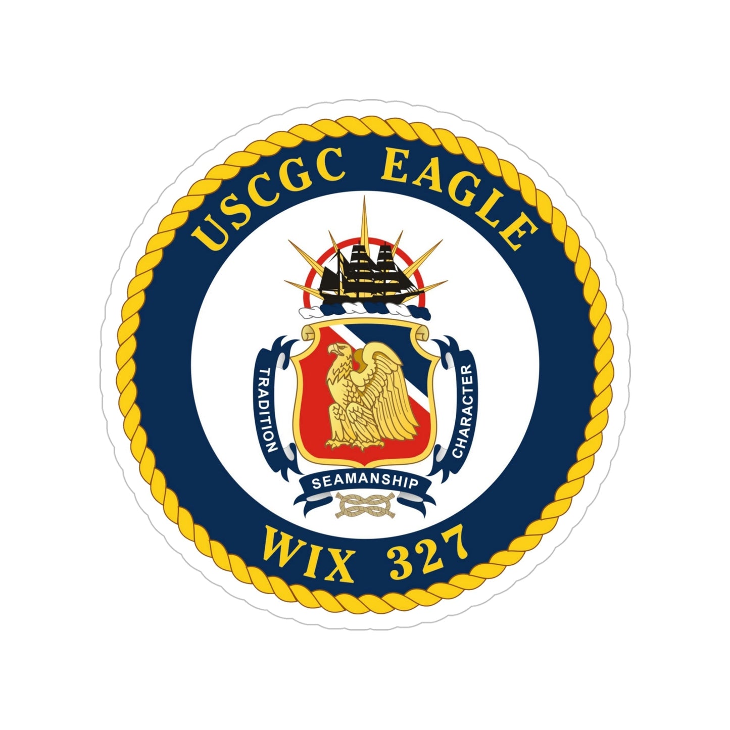 USCGC Eagle WIX 327 (U.S. Coast Guard) Transparent STICKER Die-Cut Vinyl Decal-5 Inch-The Sticker Space