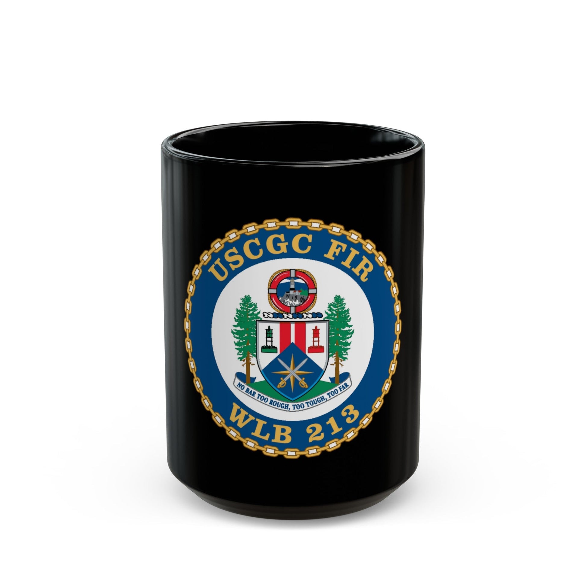 USCGC Fir WLB 213 (U.S. Coast Guard) Black Coffee Mug-15oz-The Sticker Space