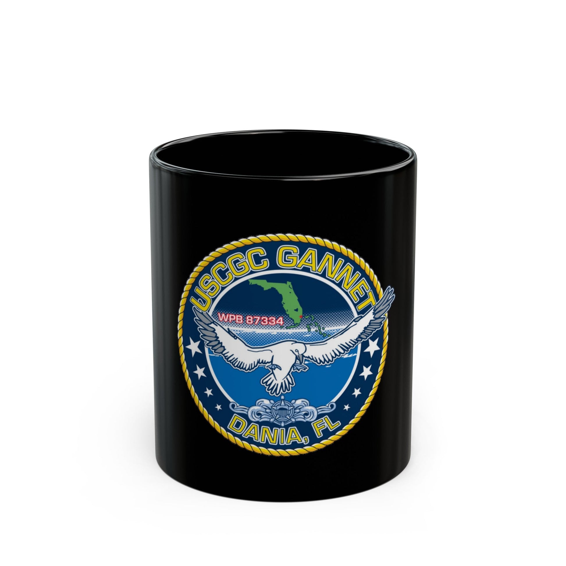 USCGC Gannet Dania FL (U.S. Coast Guard) Black Coffee Mug-11oz-The Sticker Space