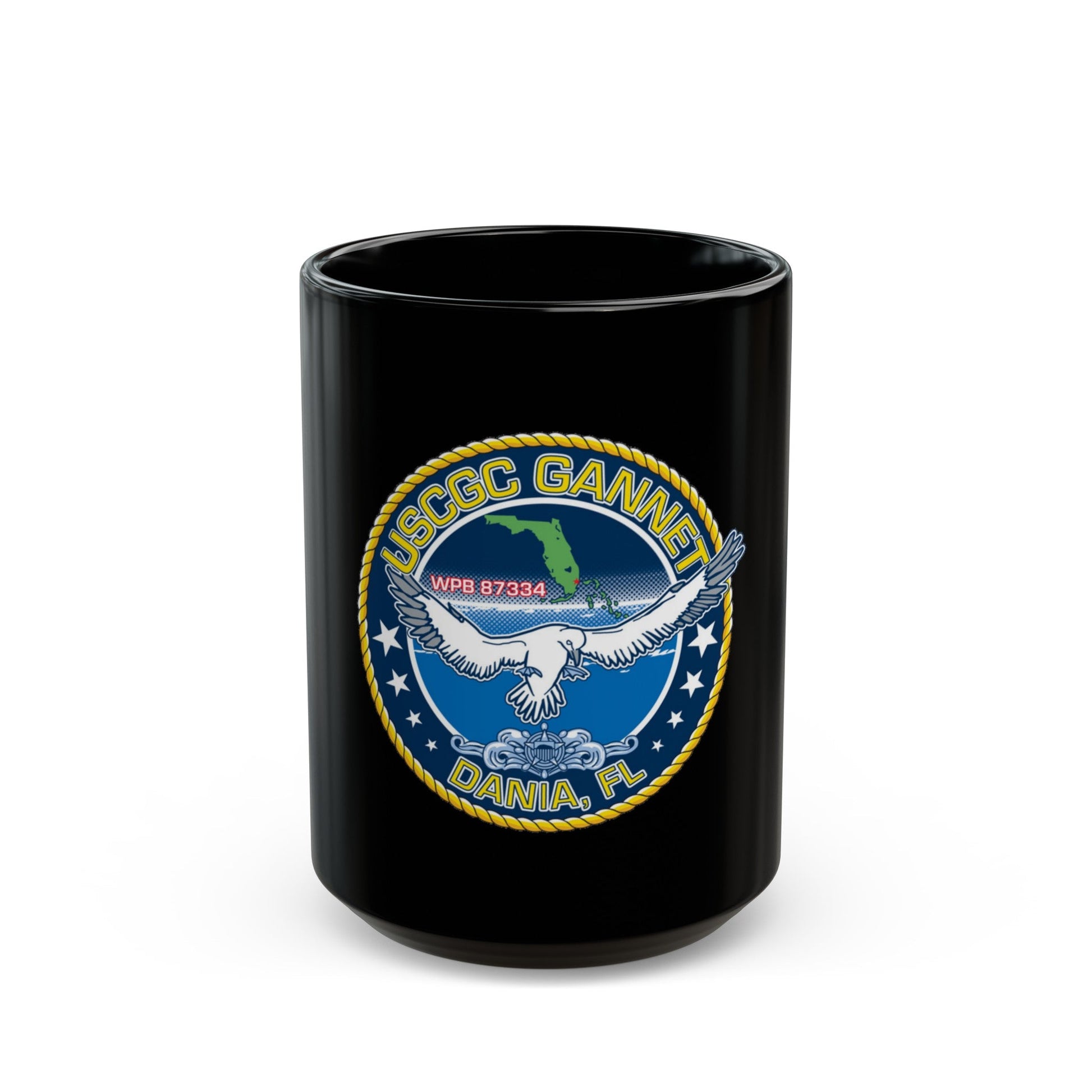 USCGC Gannet Dania FL (U.S. Coast Guard) Black Coffee Mug-15oz-The Sticker Space