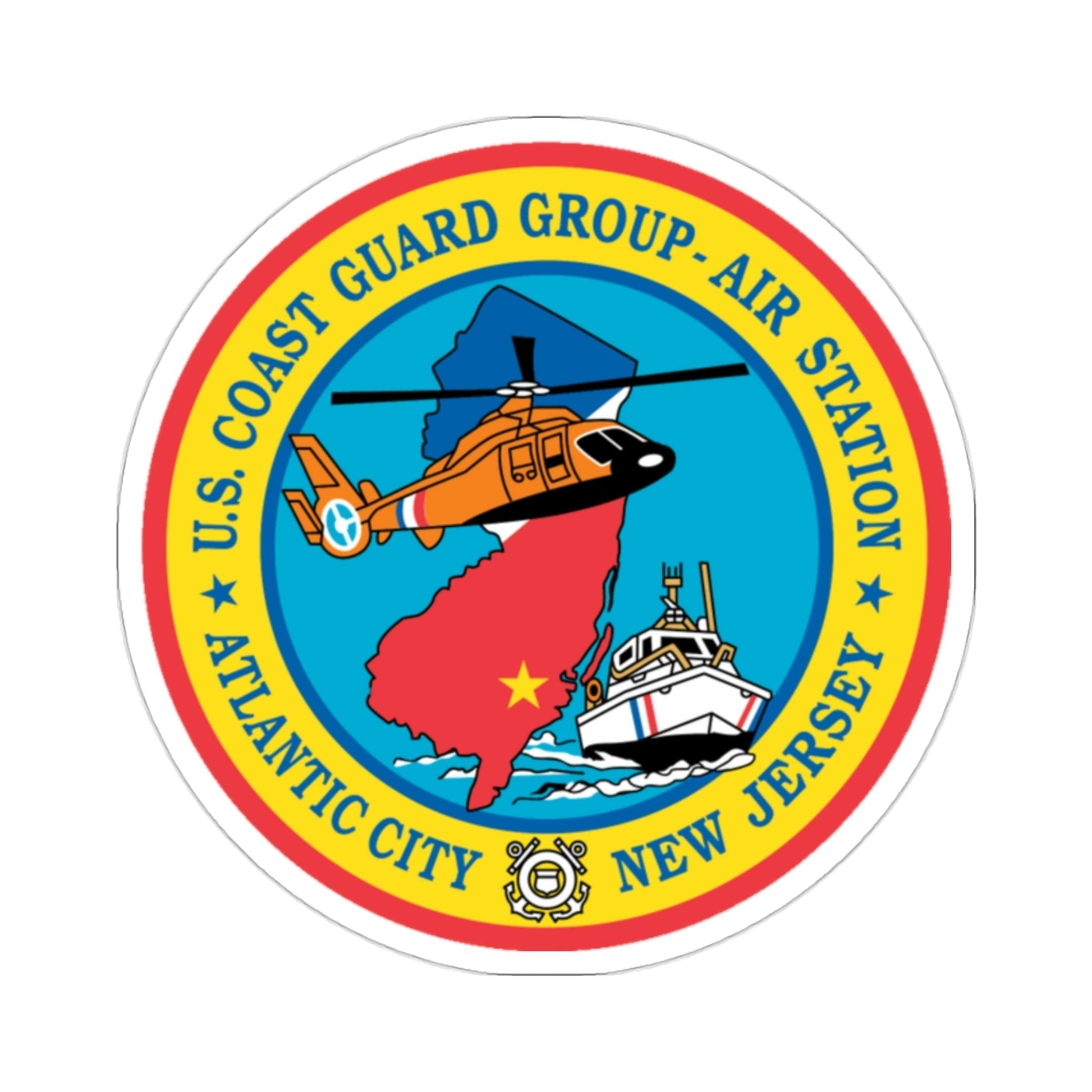 USCGC Group Air Station Atlantic City NJ (U.S. Coast Guard) STICKER Vinyl Die-Cut Decal-2 Inch-The Sticker Space