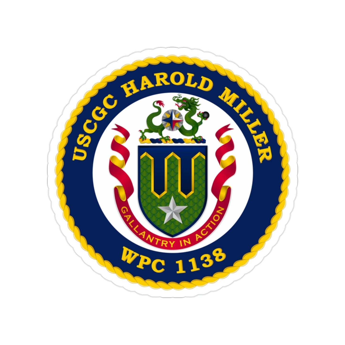 USCGC Harold Miller WPC 1138 (U.S. Coast Guard) Transparent STICKER Die-Cut Vinyl Decal-2 Inch-The Sticker Space
