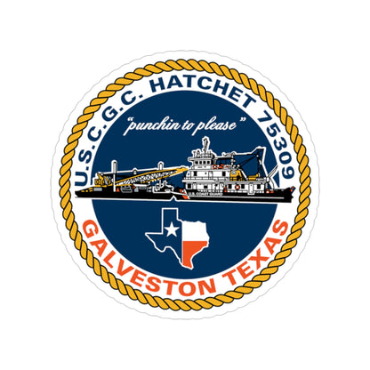 USCGC Hatchet 75309 Galveston TX (U.S. Coast Guard) Transparent STICKER Die-Cut Vinyl Decal-4 Inch-The Sticker Space