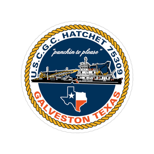 USCGC Hatchet 75309 Galveston TX (U.S. Coast Guard) Transparent STICKER Die-Cut Vinyl Decal-6 Inch-The Sticker Space