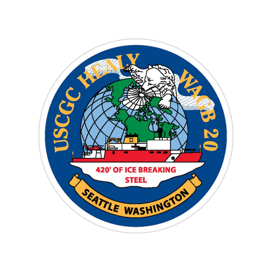 USCGC Healy WAGB 20 Seattle Wash (U.S. Coast Guard) Transparent STICKER Die-Cut Vinyl Decal-6 Inch-The Sticker Space