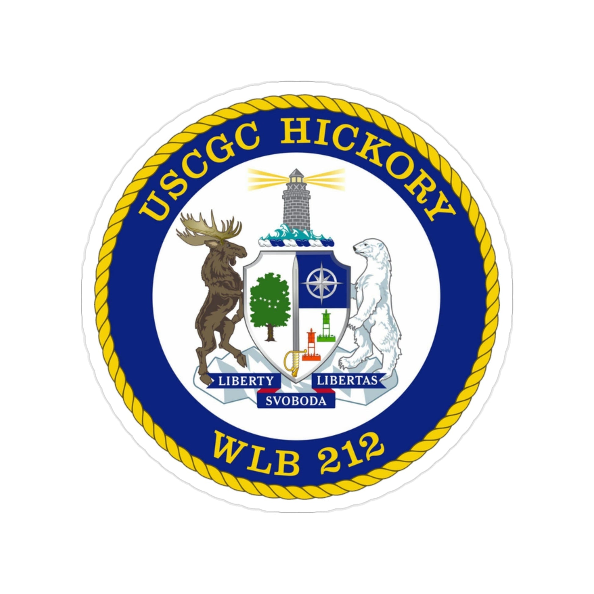 USCGC Hickory WLB 212 (U.S. Coast Guard) Transparent STICKER Die-Cut Vinyl Decal-2 Inch-The Sticker Space