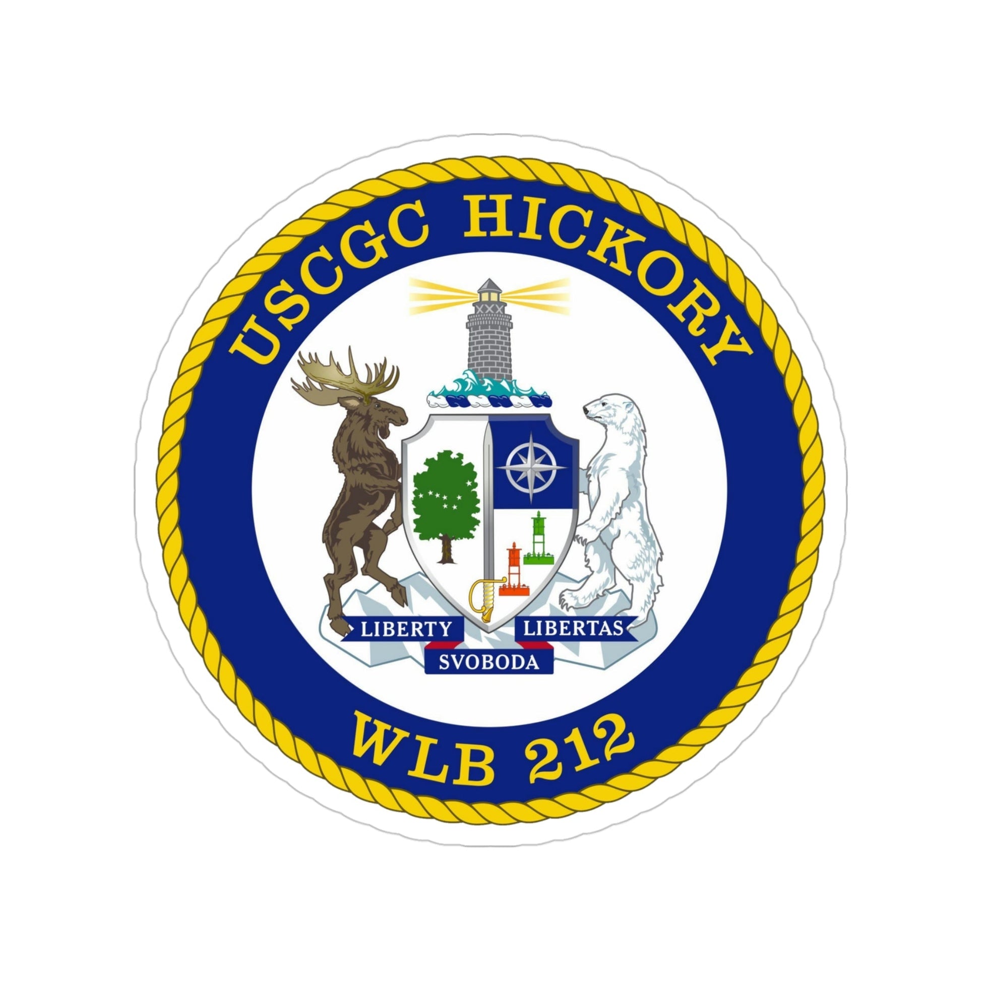 USCGC Hickory WLB 212 (U.S. Coast Guard) Transparent STICKER Die-Cut Vinyl Decal-4 Inch-The Sticker Space