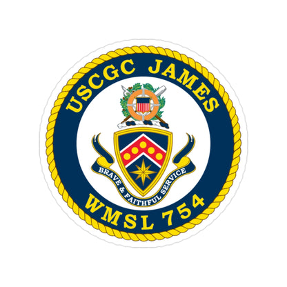 USCGC James WMSL 754 (U.S. Coast Guard) Transparent STICKER Die-Cut Vinyl Decal-2 Inch-The Sticker Space