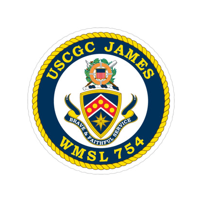 USCGC James WMSL 754 (U.S. Coast Guard) Transparent STICKER Die-Cut Vinyl Decal-4 Inch-The Sticker Space