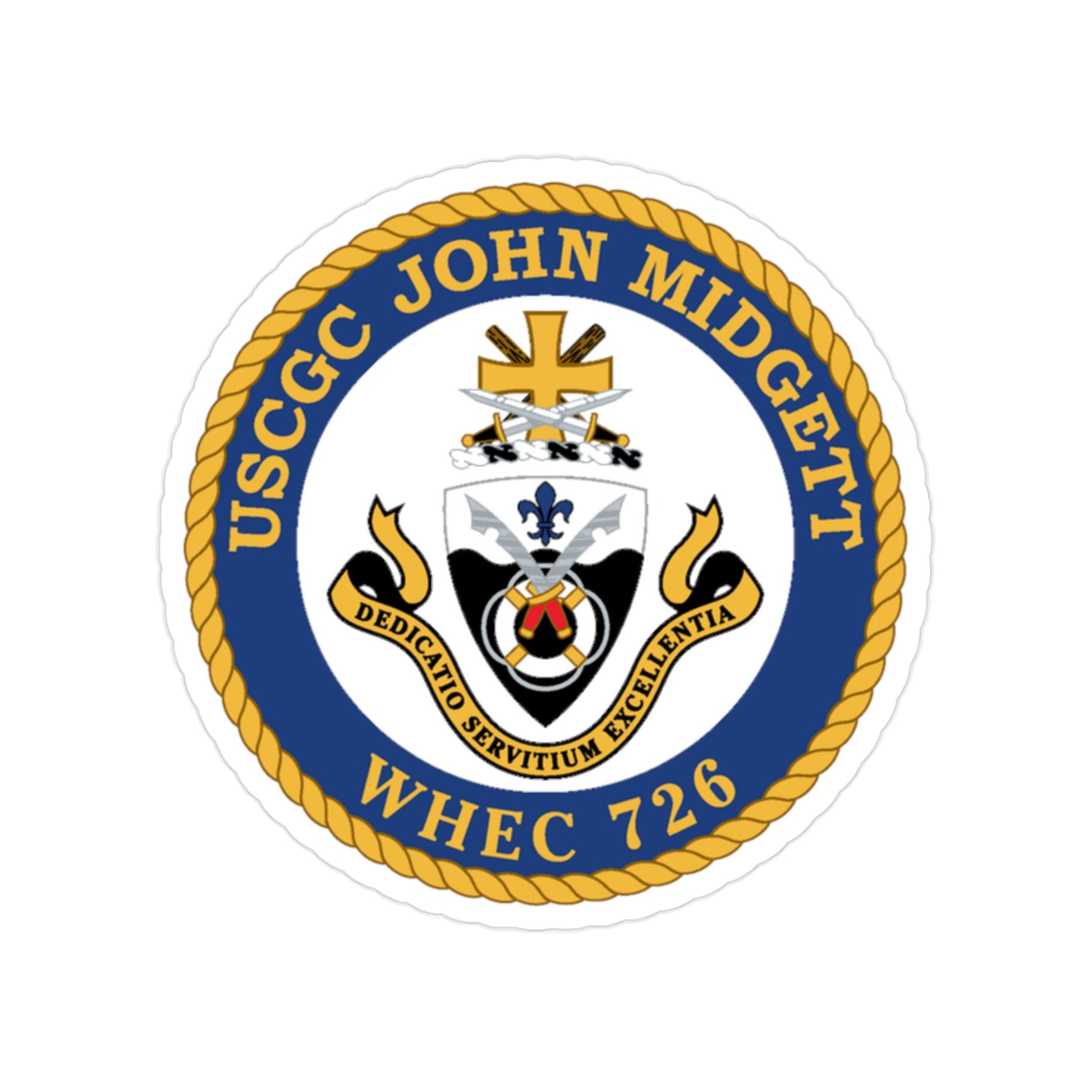 USCGC John Midgett WHEC 726 (U.S. Coast Guard) Transparent STICKER Die-Cut Vinyl Decal-2 Inch-The Sticker Space