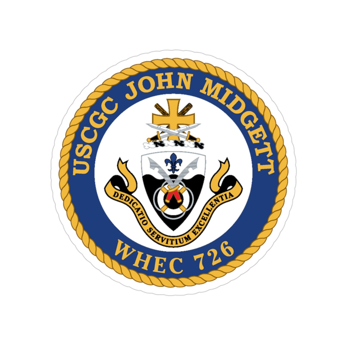 USCGC John Midgett WHEC 726 (U.S. Coast Guard) Transparent STICKER Die-Cut Vinyl Decal-3 Inch-The Sticker Space
