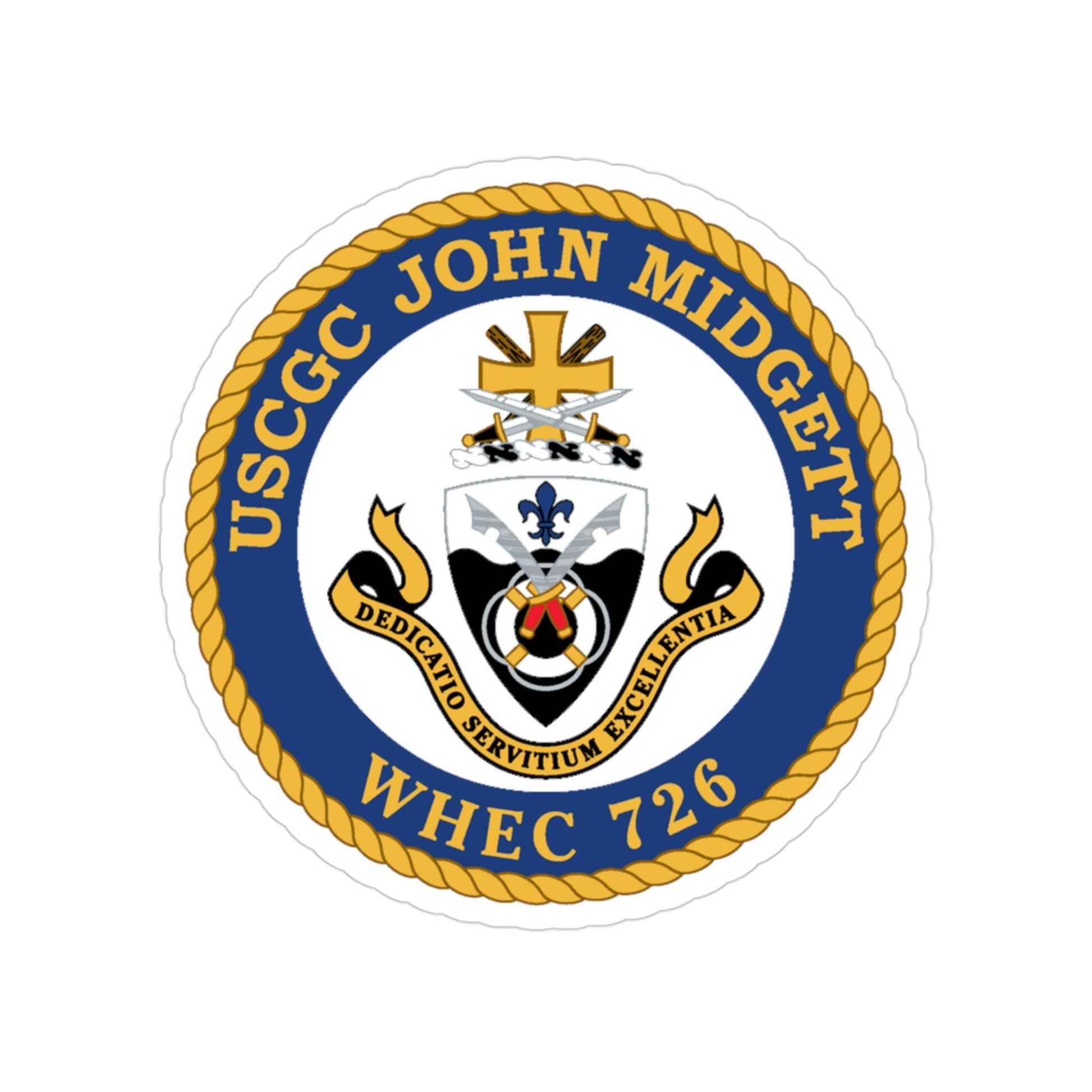 USCGC John Midgett WHEC 726 (U.S. Coast Guard) Transparent STICKER Die-Cut Vinyl Decal-3 Inch-The Sticker Space