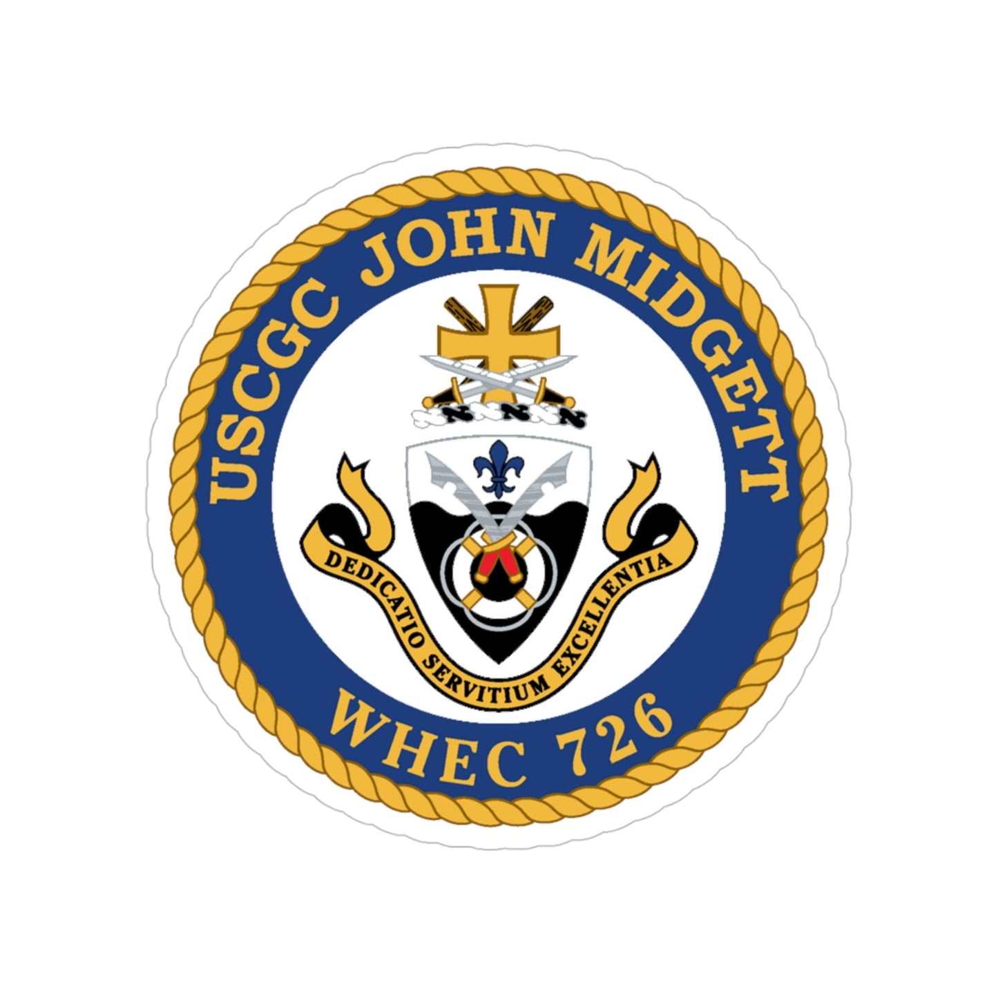 USCGC John Midgett WHEC 726 (U.S. Coast Guard) Transparent STICKER Die-Cut Vinyl Decal-4 Inch-The Sticker Space
