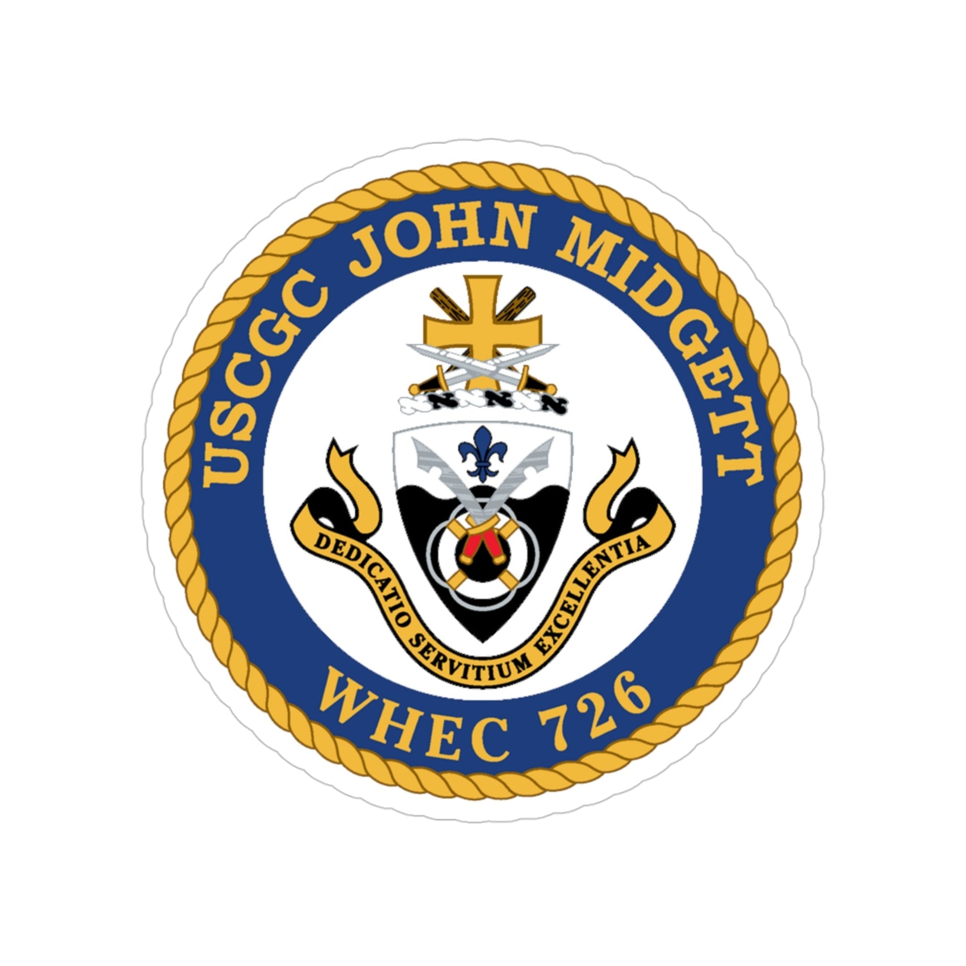 USCGC John Midgett WHEC 726 (U.S. Coast Guard) Transparent STICKER Die-Cut Vinyl Decal-4 Inch-The Sticker Space