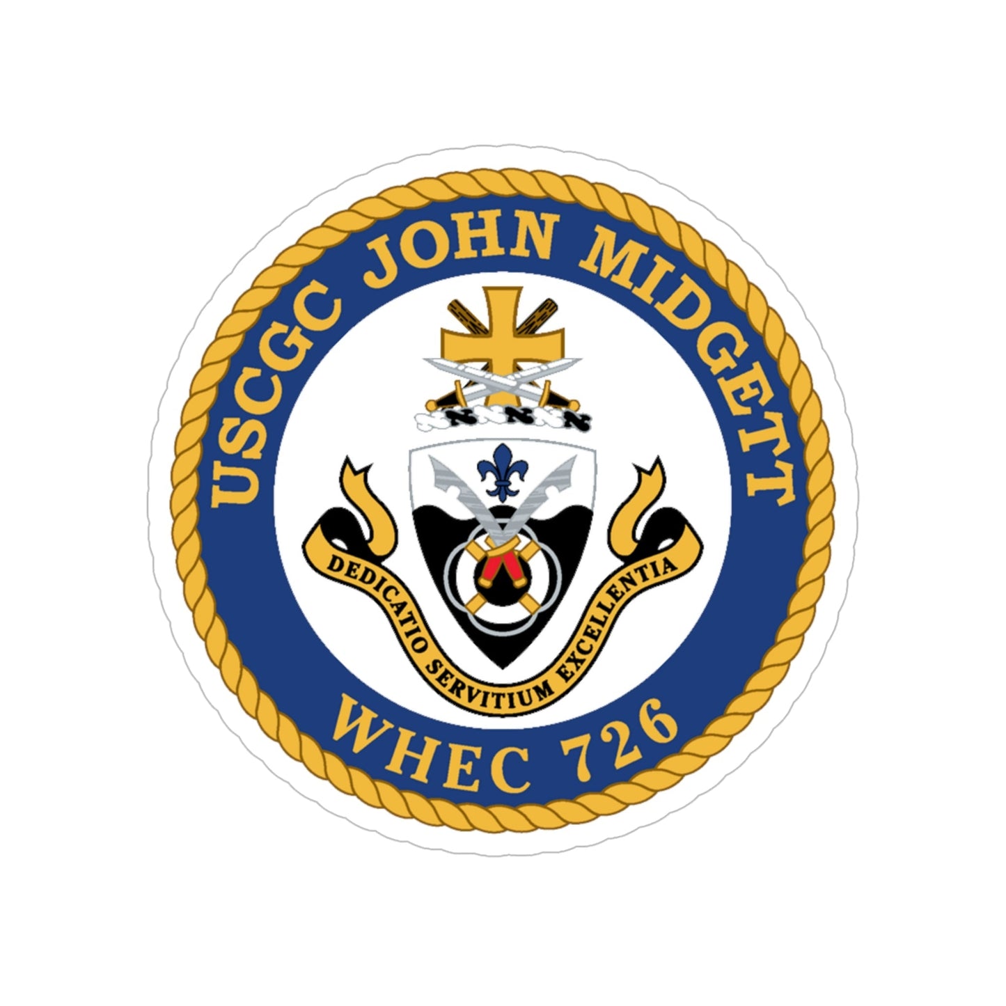 USCGC John Midgett WHEC 726 (U.S. Coast Guard) Transparent STICKER Die-Cut Vinyl Decal-6 Inch-The Sticker Space