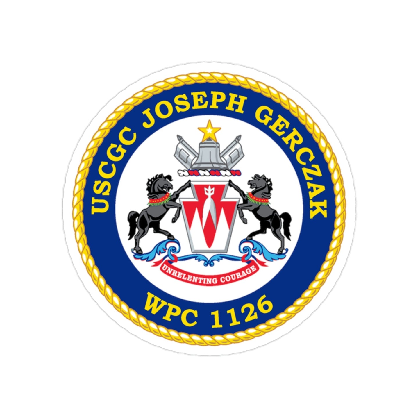 USCGC JOSEPH GERCZAK WPC 1126 (U.S. Coast Guard) Transparent STICKER Die-Cut Vinyl Decal-2 Inch-The Sticker Space