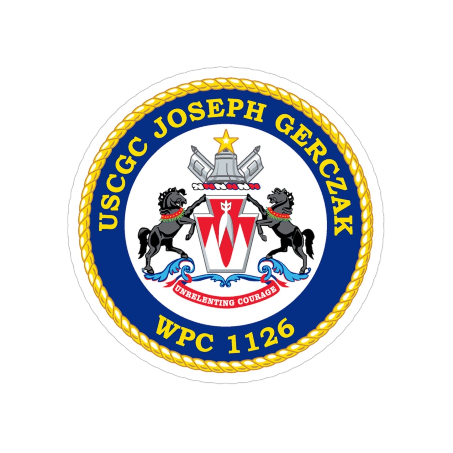 USCGC JOSEPH GERCZAK WPC 1126 (U.S. Coast Guard) Transparent STICKER Die-Cut Vinyl Decal-3 Inch-The Sticker Space
