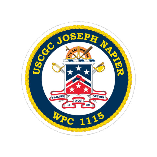 USCGC Joseph Napier WPC 115 (U.S. Coast Guard) Transparent STICKER Die-Cut Vinyl Decal-6 Inch-The Sticker Space