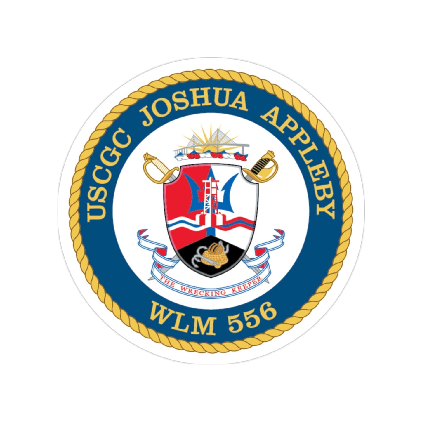 USCGC Joshua Appleby WLM 556 (U.S. Coast Guard) Transparent STICKER Die-Cut Vinyl Decal-2 Inch-The Sticker Space