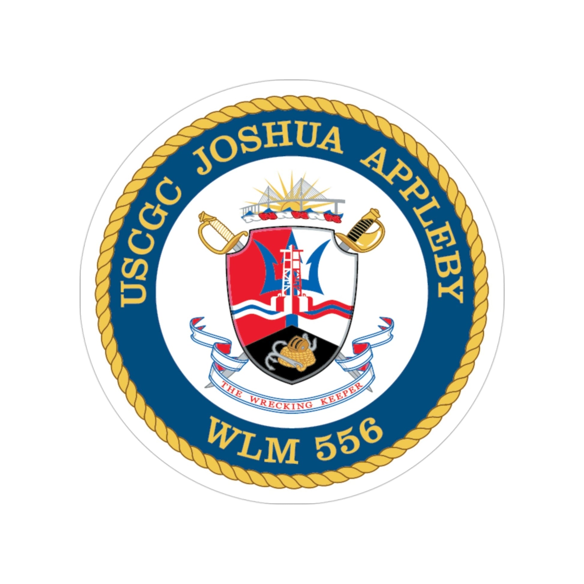 USCGC Joshua Appleby WLM 556 (U.S. Coast Guard) Transparent STICKER Die-Cut Vinyl Decal-3 Inch-The Sticker Space