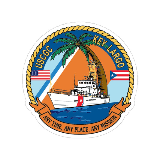 USCGC Key Largo WPB 1324 1 (U.S. Coast Guard) Transparent STICKER Die-Cut Vinyl Decal-6 Inch-The Sticker Space