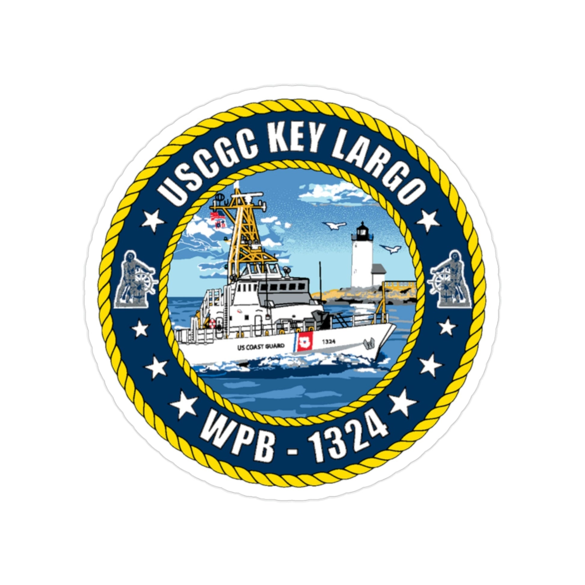 USCGC Key Largo WPB 1324 (U.S. Coast Guard) Transparent STICKER Die-Cut Vinyl Decal-2 Inch-The Sticker Space