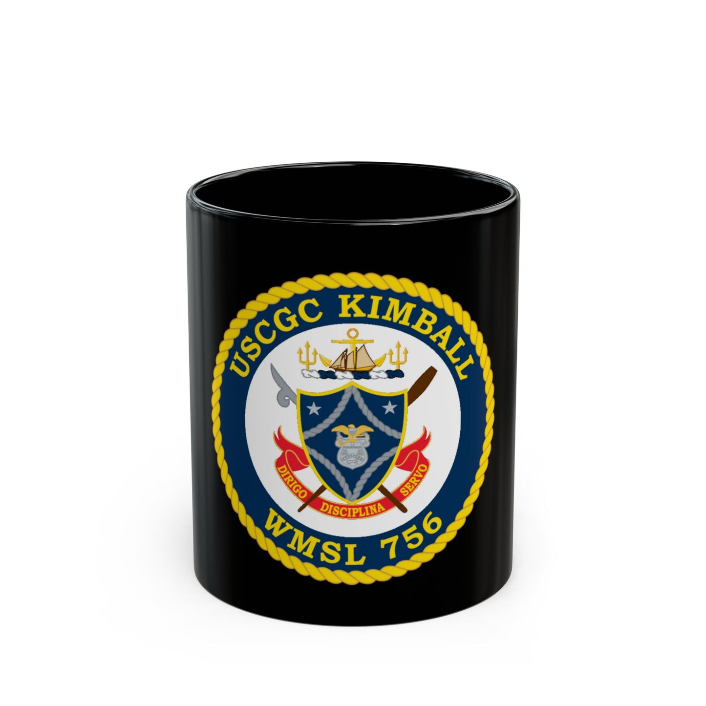 USCGC Kimball WMSL 756 (U.S. Coast Guard) Black Coffee Mug-11oz-The Sticker Space