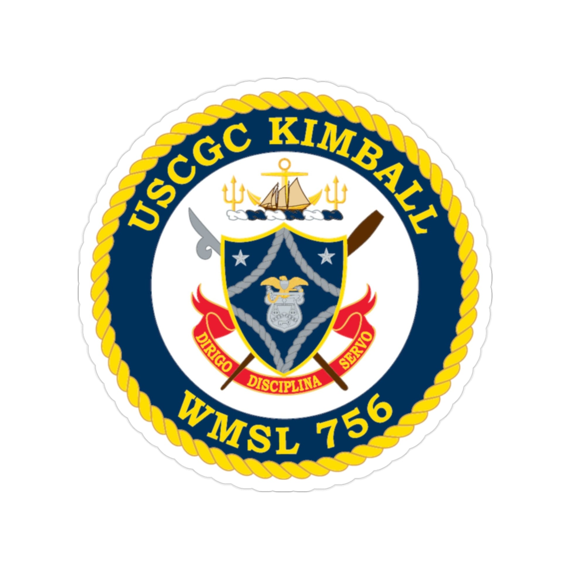 USCGC Kimball WMSL 756 (U.S. Coast Guard) Transparent STICKER Die-Cut Vinyl Decal-2 Inch-The Sticker Space