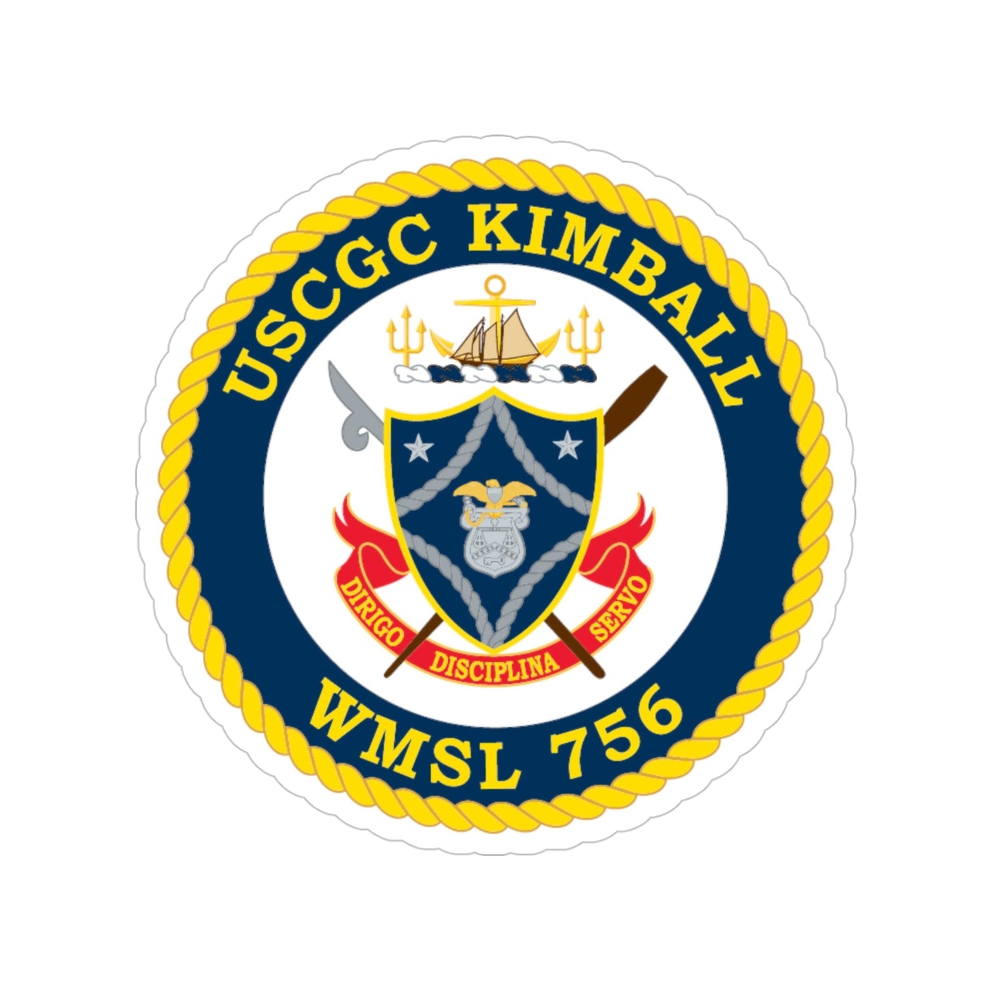 USCGC Kimball WMSL 756 (U.S. Coast Guard) Transparent STICKER Die-Cut Vinyl Decal-4 Inch-The Sticker Space