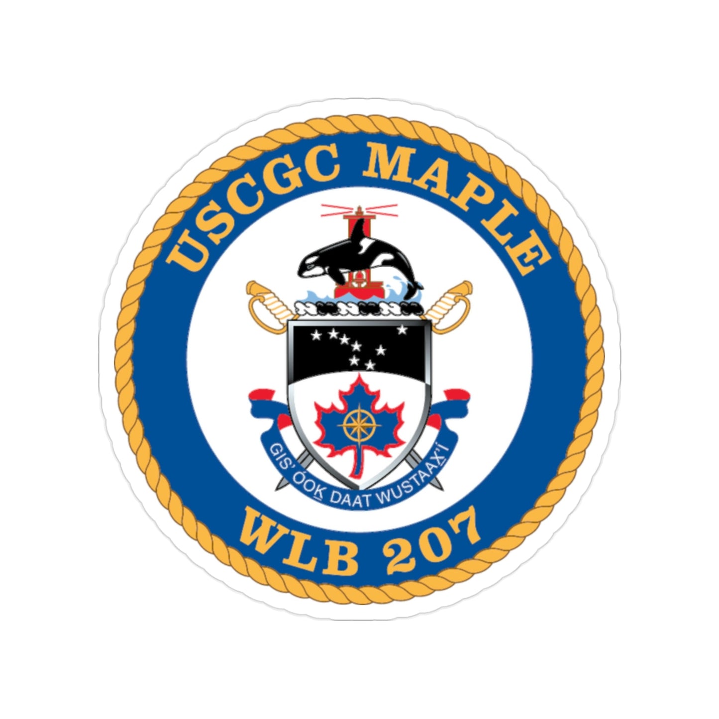 USCGC Maple WLB 207 1 (U.S. Coast Guard) Transparent STICKER Die-Cut Vinyl Decal-2 Inch-The Sticker Space