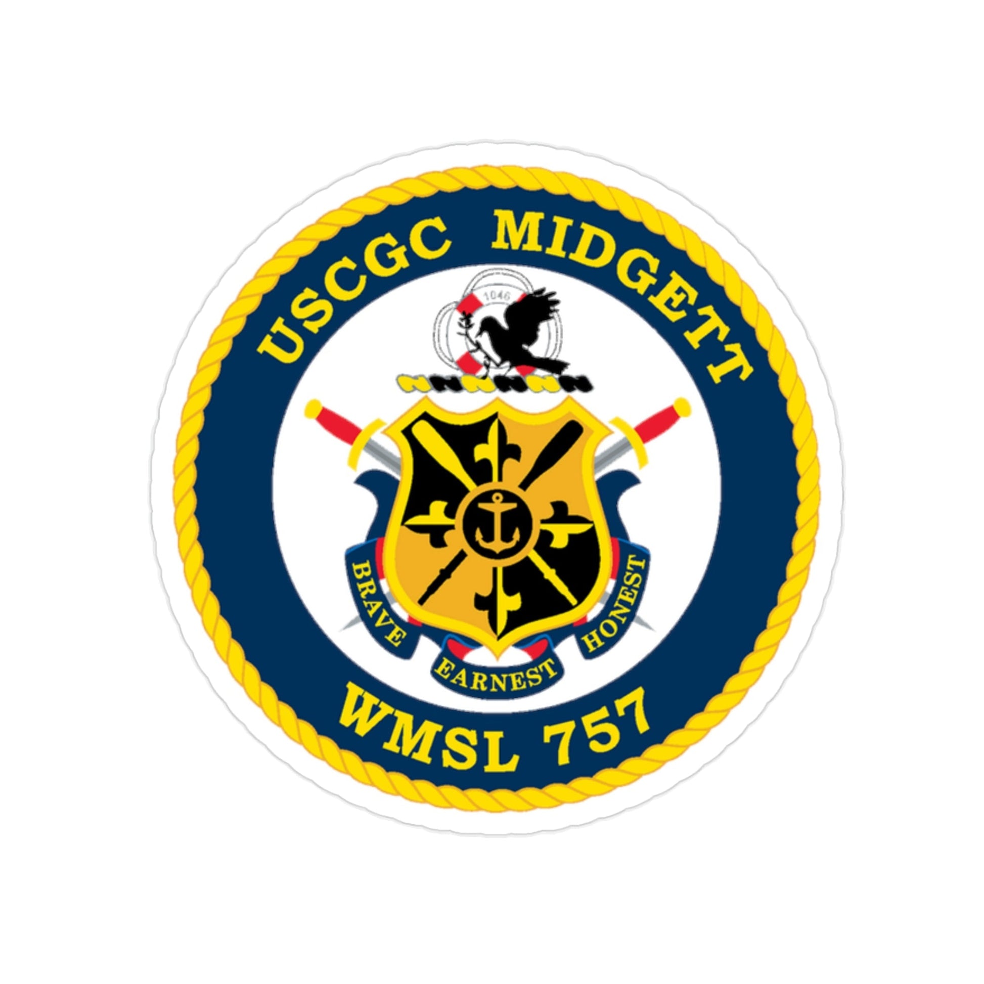 USCGC MIDGETT WMSL 757 (U.S. Coast Guard) Transparent STICKER Die-Cut Vinyl Decal-2 Inch-The Sticker Space