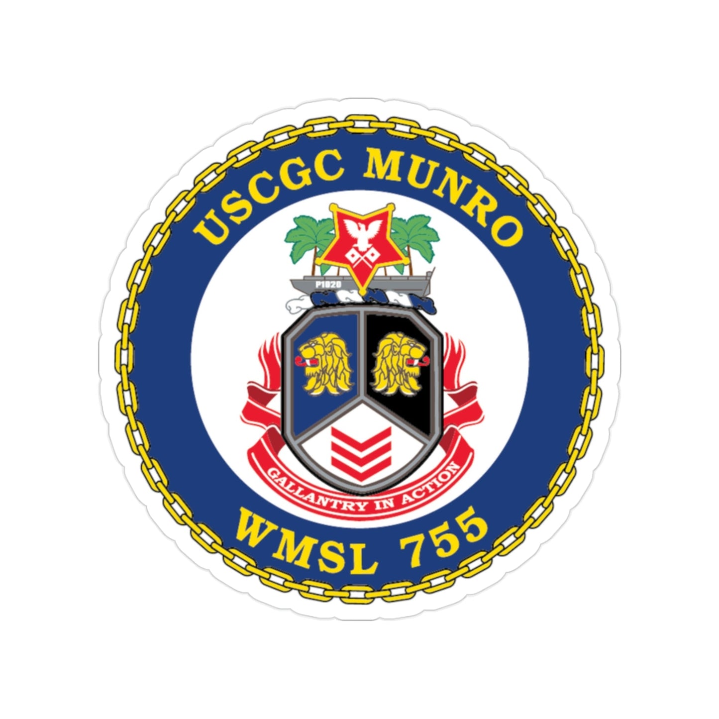 USCGC Munro WMSL 755 (U.S. Coast Guard) Transparent STICKER Die-Cut Vinyl Decal-2 Inch-The Sticker Space