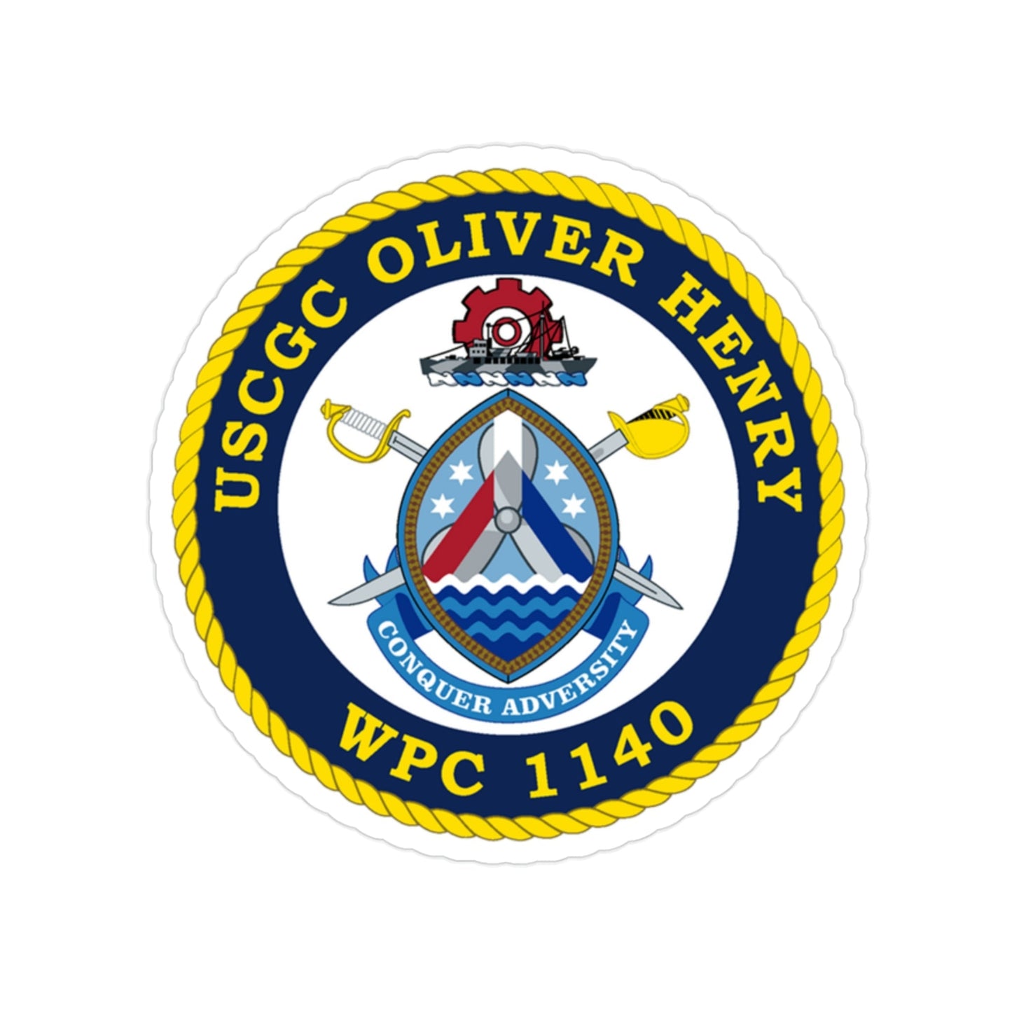 USCGC Oliver Henry WPC 1140 (U.S. Coast Guard) Transparent STICKER Die-Cut Vinyl Decal-2 Inch-The Sticker Space