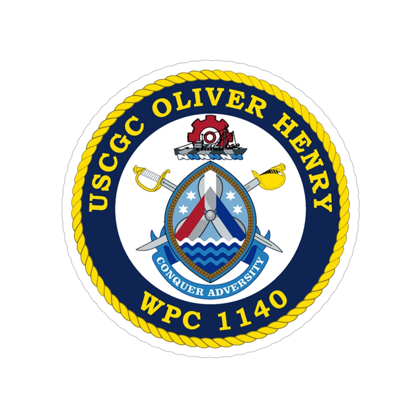USCGC Oliver Henry WPC 1140 (U.S. Coast Guard) Transparent STICKER Die-Cut Vinyl Decal-6 Inch-The Sticker Space