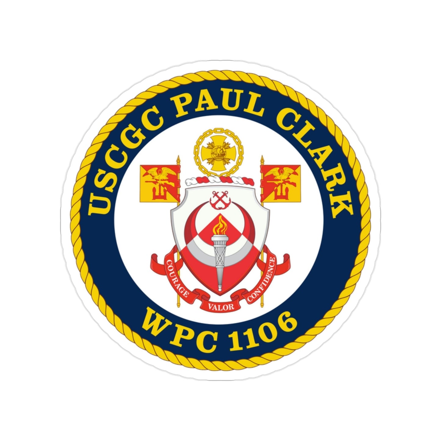 USCGC Paul Clark WPC 1106 (U.S. Coast Guard) Transparent STICKER Die-Cut Vinyl Decal-2 Inch-The Sticker Space