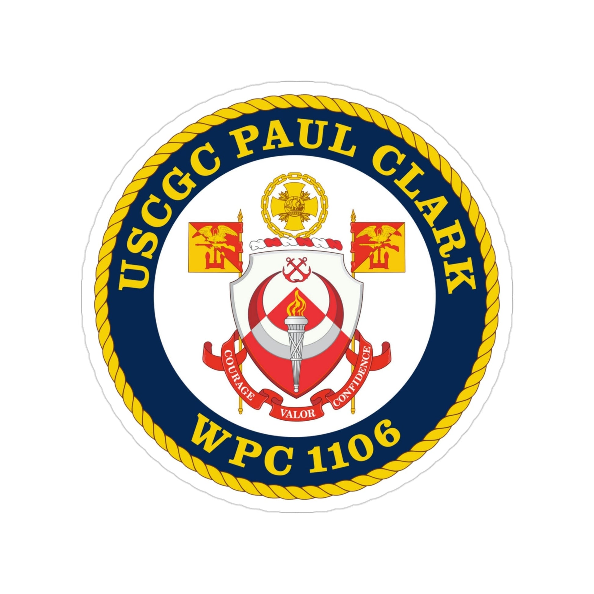 USCGC Paul Clark WPC 1106 (U.S. Coast Guard) Transparent STICKER Die-Cut Vinyl Decal-3 Inch-The Sticker Space