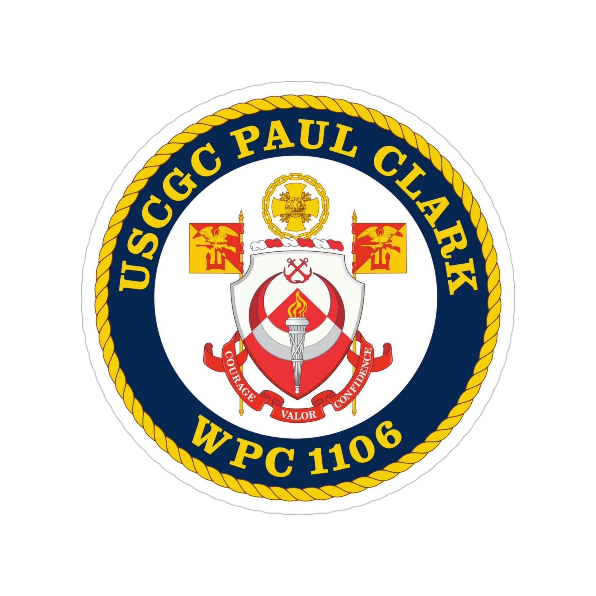 USCGC Paul Clark WPC 1106 (U.S. Coast Guard) Transparent STICKER Die-Cut Vinyl Decal-4 Inch-The Sticker Space