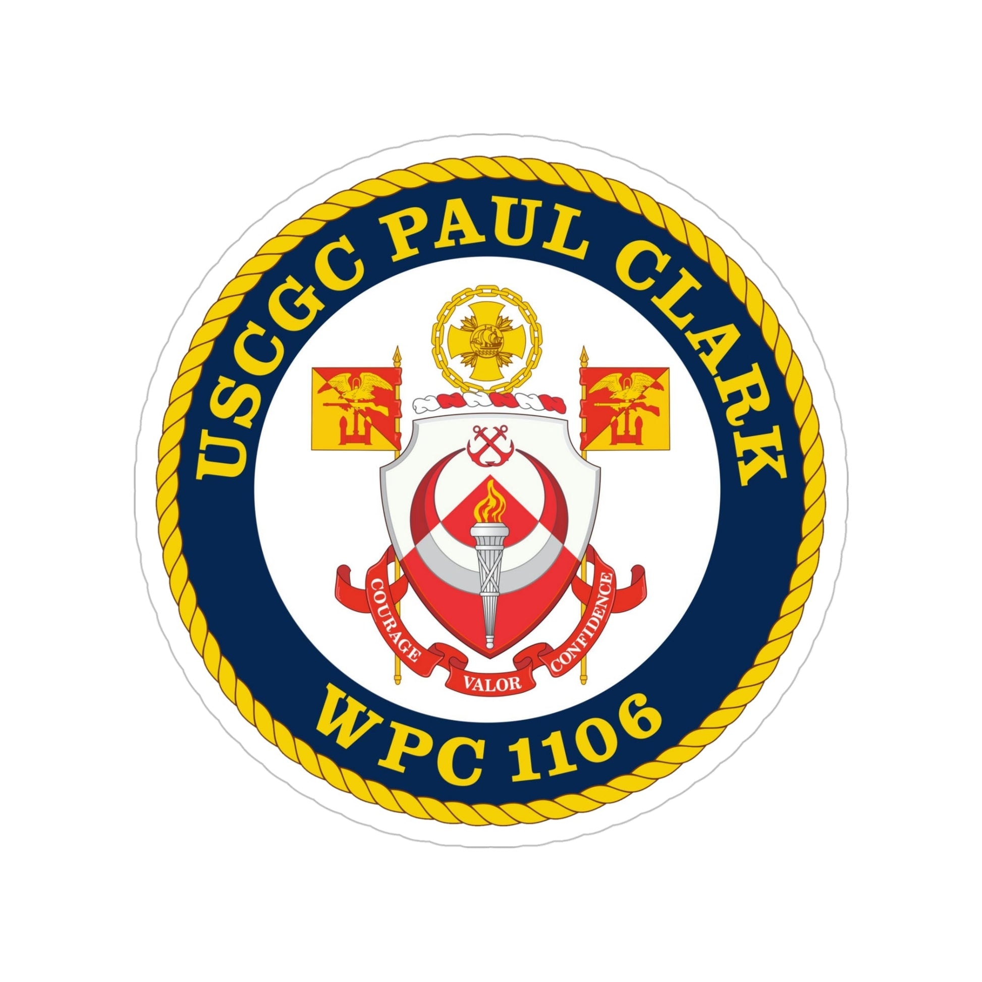 USCGC Paul Clark WPC 1106 (U.S. Coast Guard) Transparent STICKER Die-Cut Vinyl Decal-5 Inch-The Sticker Space