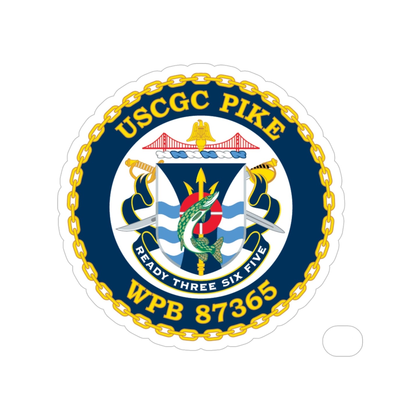 USCGC Pike WPB 87365 (U.S. Coast Guard) Transparent STICKER Die-Cut Vinyl Decal-4 Inch-The Sticker Space
