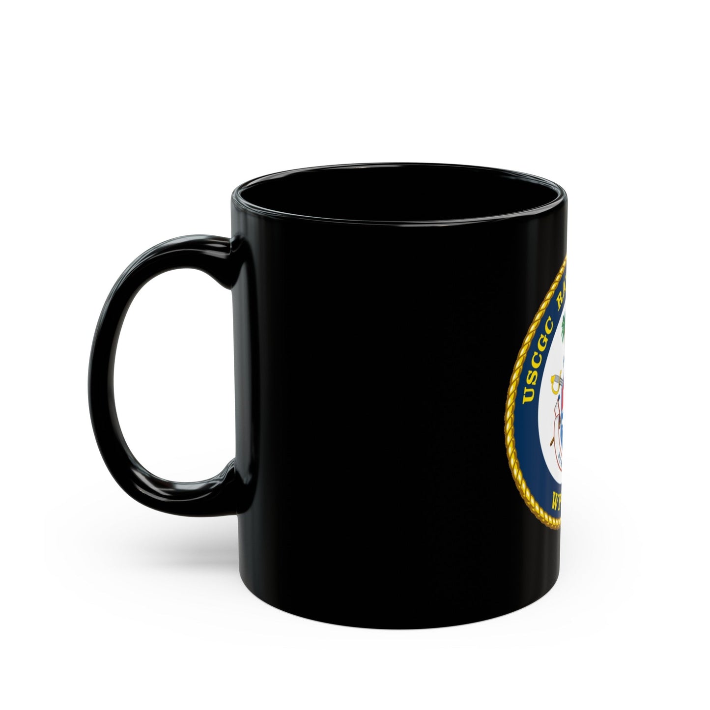 USCGC Raymond Evans WPC 1110 (U.S. Coast Guard) Black Coffee Mug-The Sticker Space
