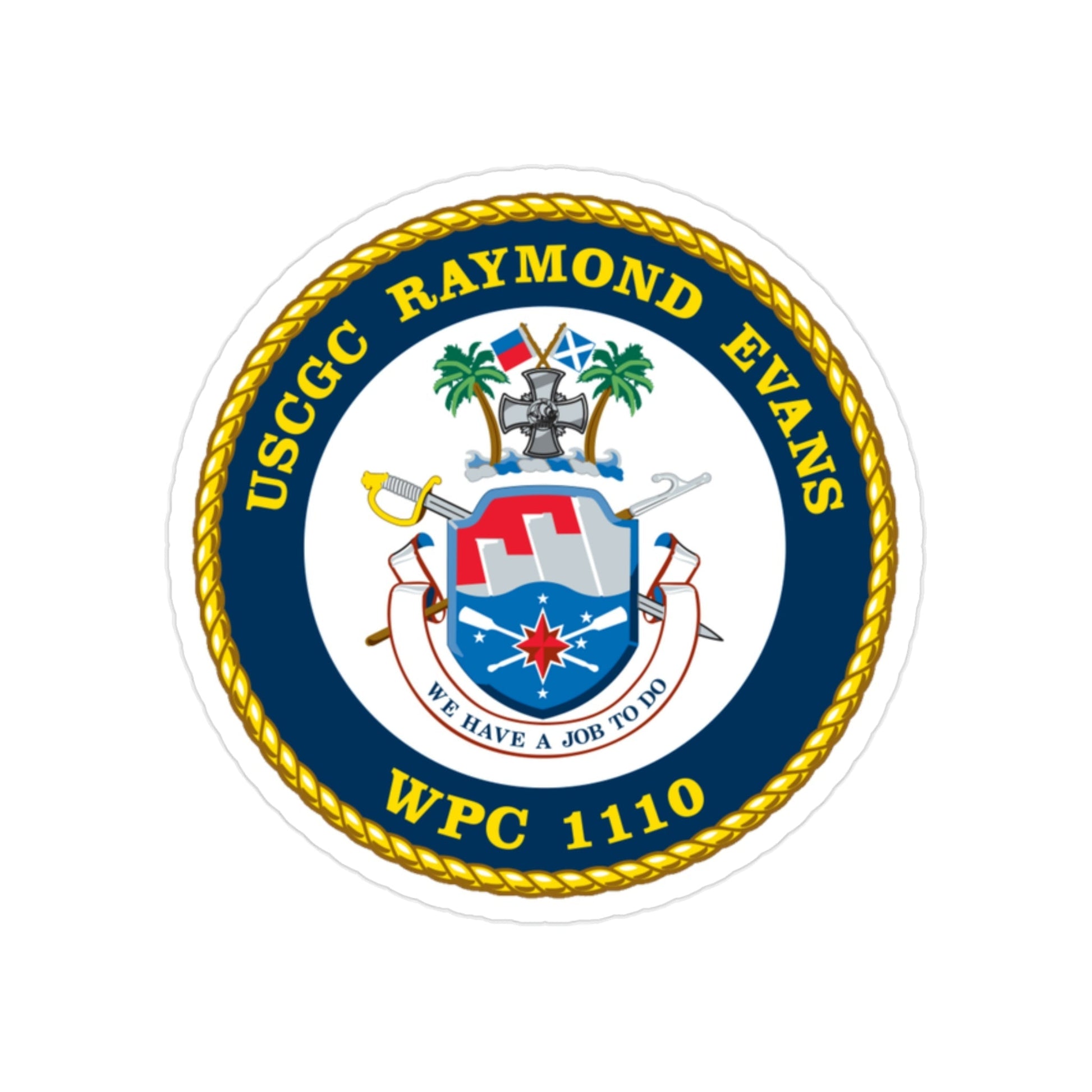 USCGC Raymond Evans WPC 1110 (U.S. Coast Guard) Transparent STICKER Die-Cut Vinyl Decal-2 Inch-The Sticker Space