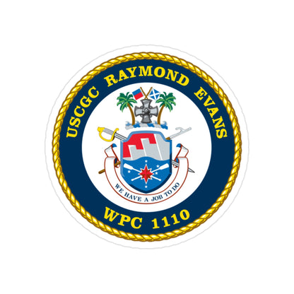 USCGC Raymond Evans WPC 1110 (U.S. Coast Guard) Transparent STICKER Die-Cut Vinyl Decal-2 Inch-The Sticker Space