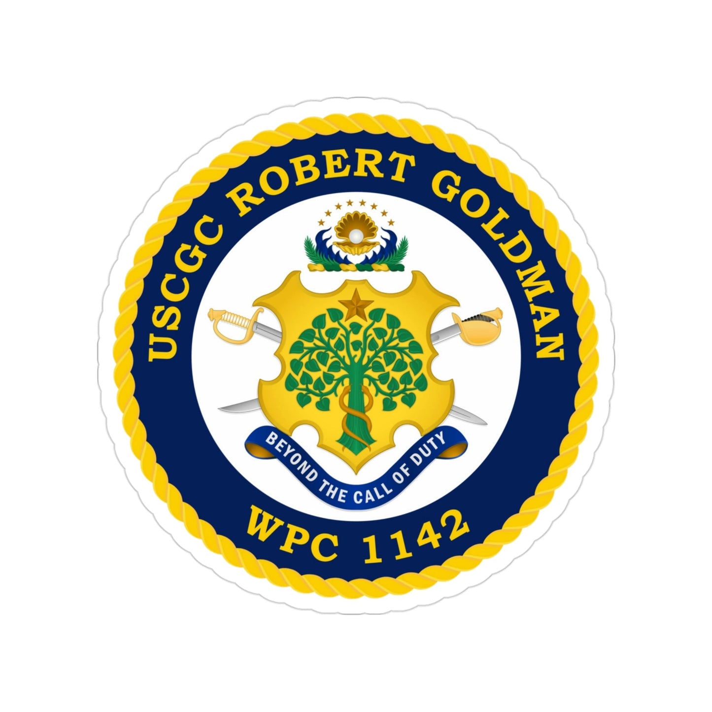 USCGC Robert Goldman WPC 1142 (U.S. Coast Guard) Transparent STICKER Die-Cut Vinyl Decal-3 Inch-The Sticker Space