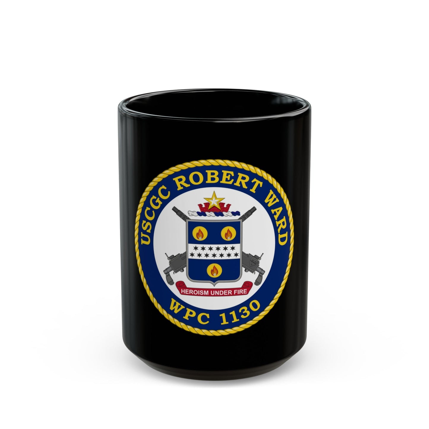 USCGC Robert Ward WPC 1130 (U.S. Coast Guard) Black Coffee Mug-15oz-The Sticker Space