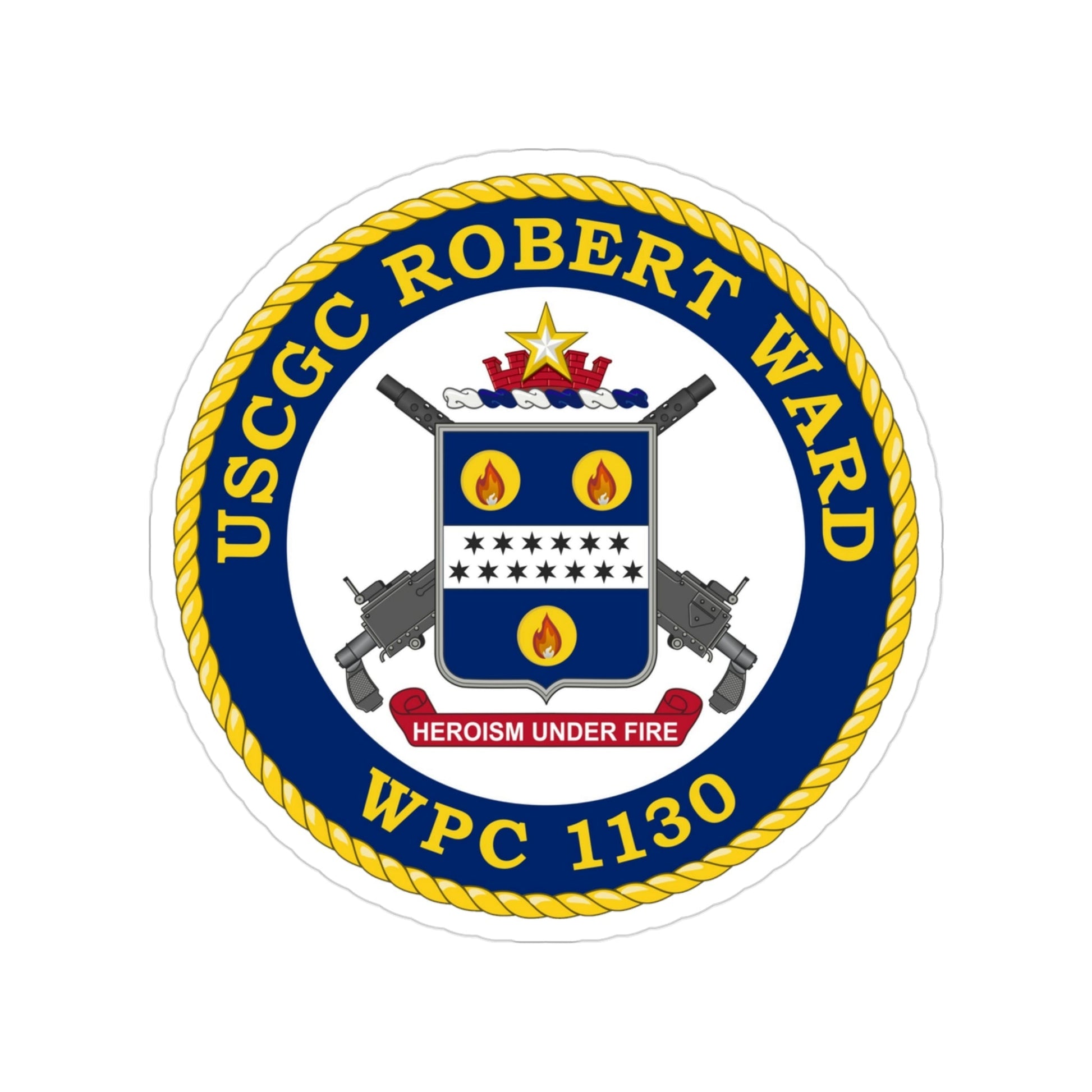 USCGC Robert Ward WPC 1130 (U.S. Coast Guard) Transparent STICKER Die-Cut Vinyl Decal-3 Inch-The Sticker Space