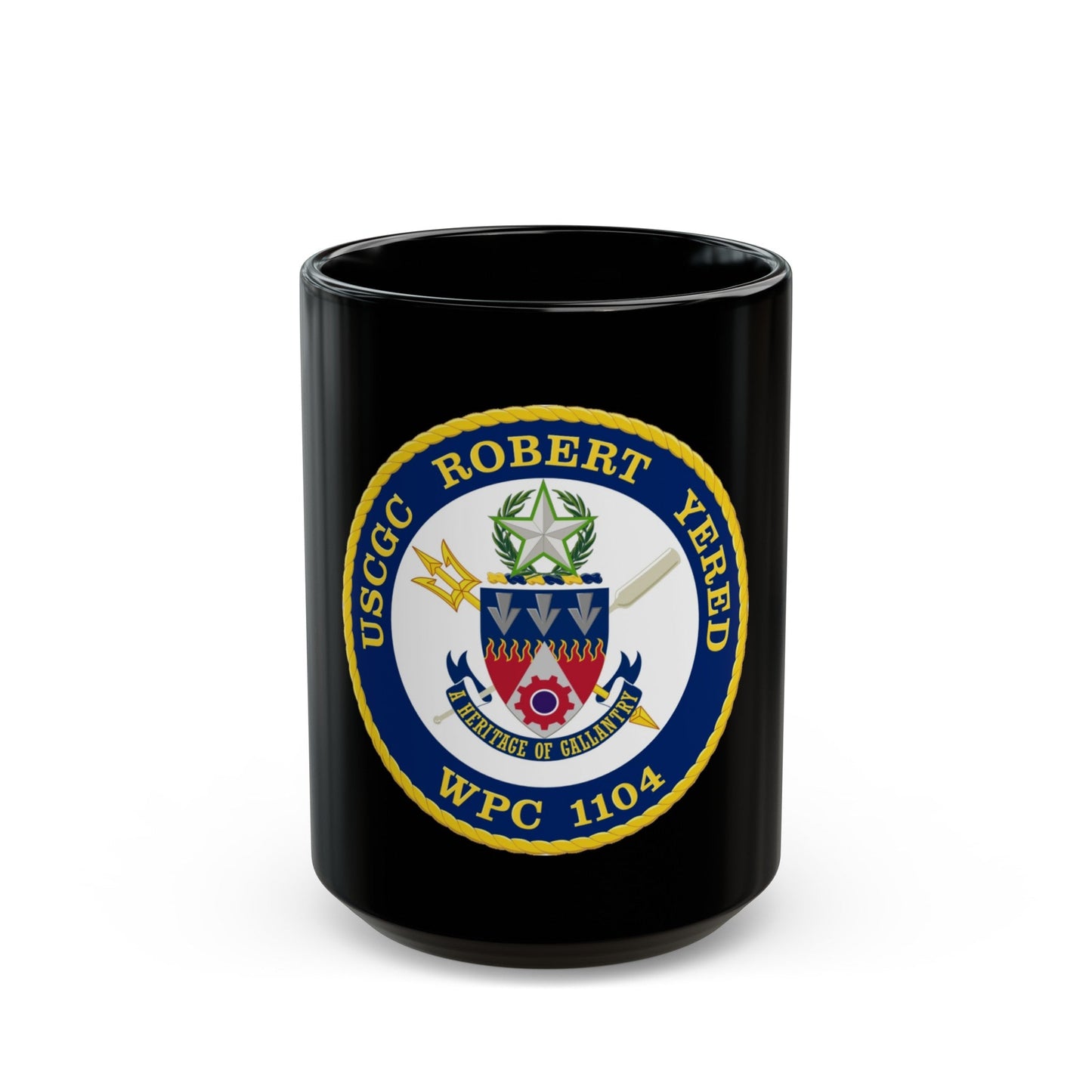 USCGC Robert Yered WPC 1104 1 (U.S. Coast Guard) Black Coffee Mug-15oz-The Sticker Space