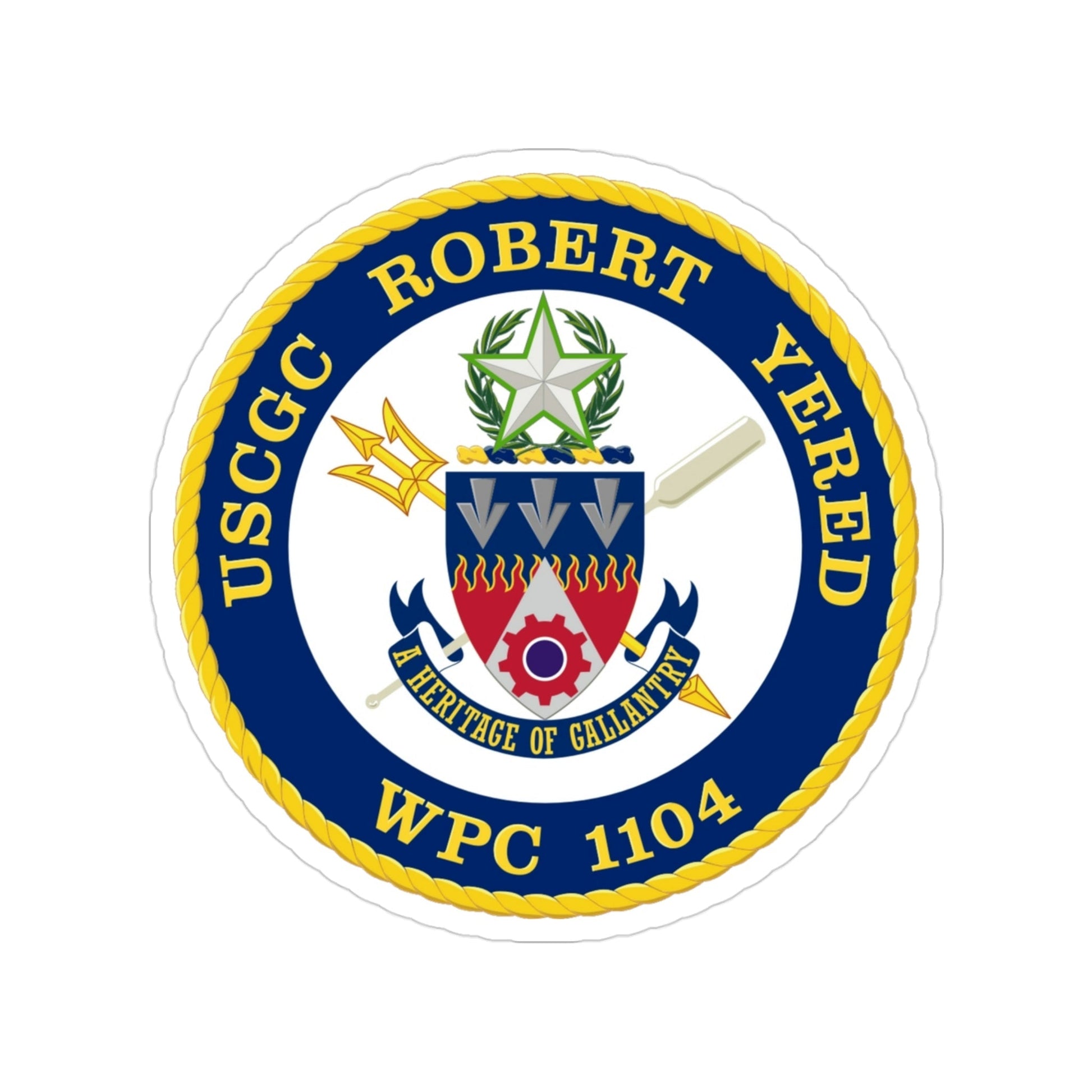 USCGC Robert Yered WPC 1104 1 (U.S. Coast Guard) Transparent STICKER Die-Cut Vinyl Decal-3 Inch-The Sticker Space