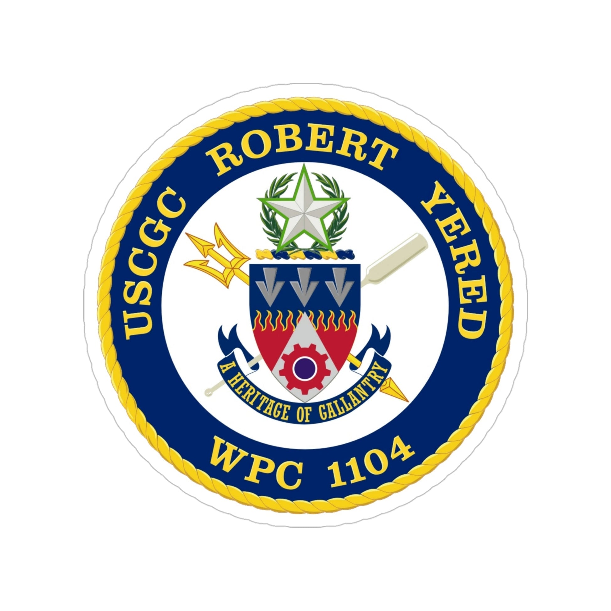 USCGC Robert Yered WPC 1104 1 (U.S. Coast Guard) Transparent STICKER Die-Cut Vinyl Decal-4 Inch-The Sticker Space