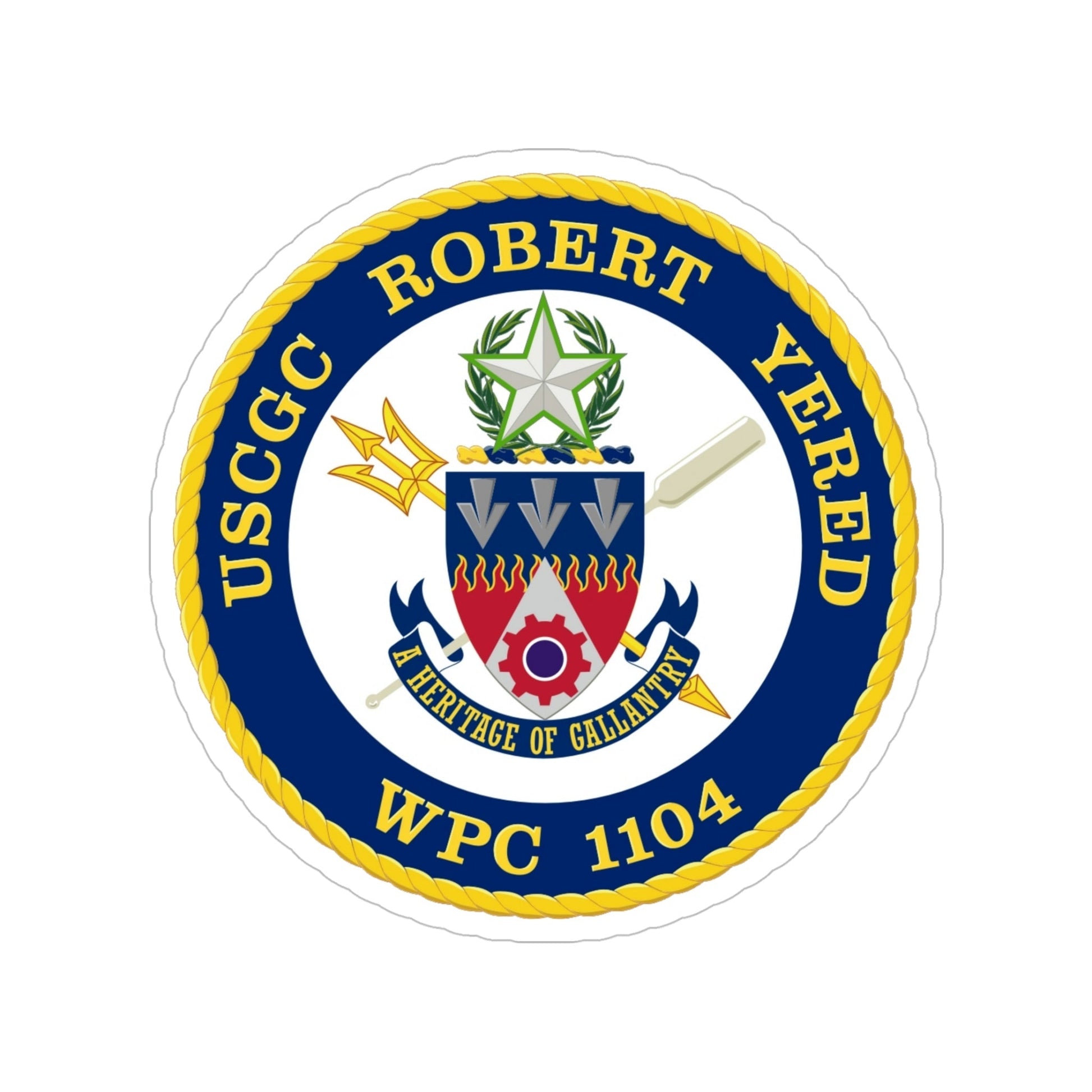 USCGC Robert Yered WPC 1104 1 (U.S. Coast Guard) Transparent STICKER Die-Cut Vinyl Decal-5 Inch-The Sticker Space