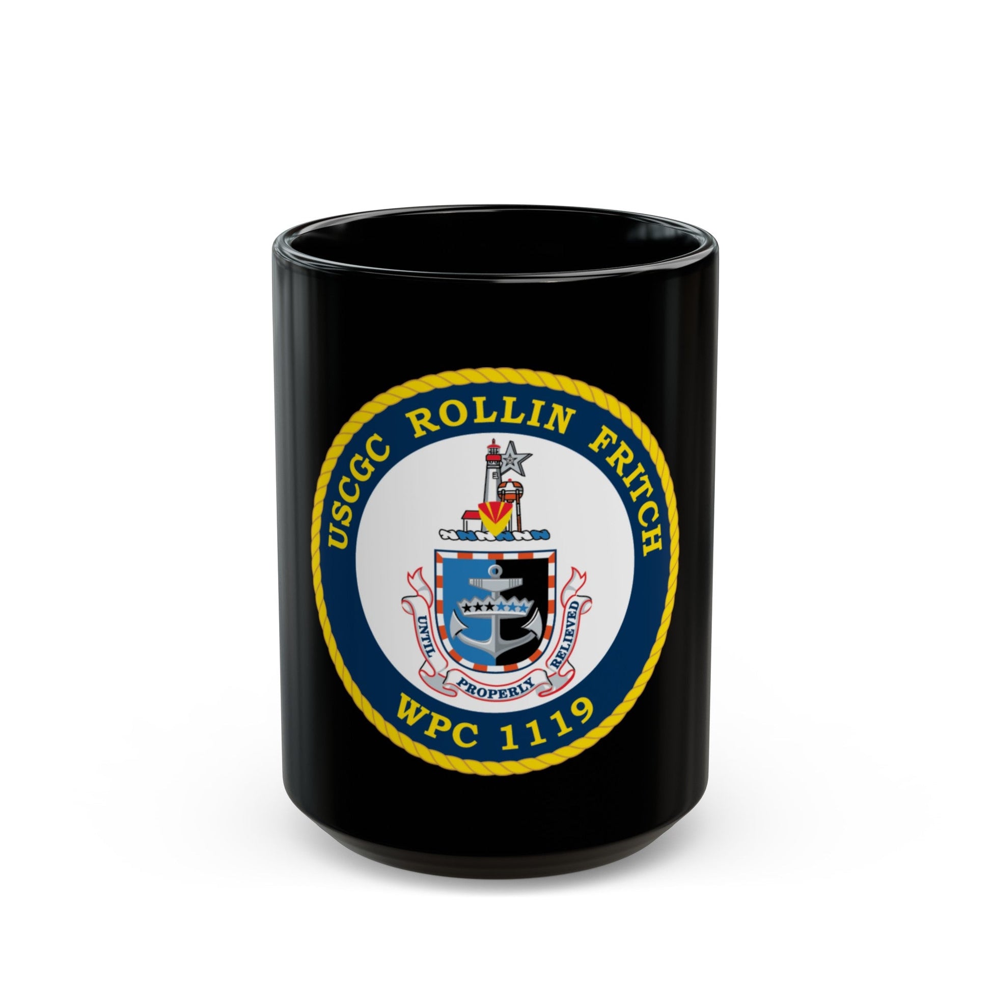 USCGC Rollin Fritch WPC 1119 (U.S. Coast Guard) Black Coffee Mug-15oz-The Sticker Space